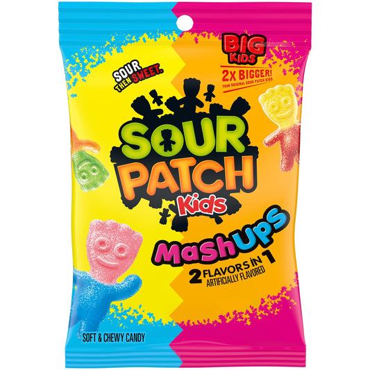 SOUR PATCH KIDS MashUps 2 Flavors in 1 Soft & Chewy Candy