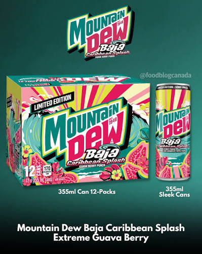 Mountain Dew Baja Caribbean Splash 355ml