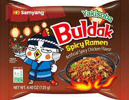 Buldak Yakisoba Spicy Ramen, Artificial Spicy Chicken Flavor