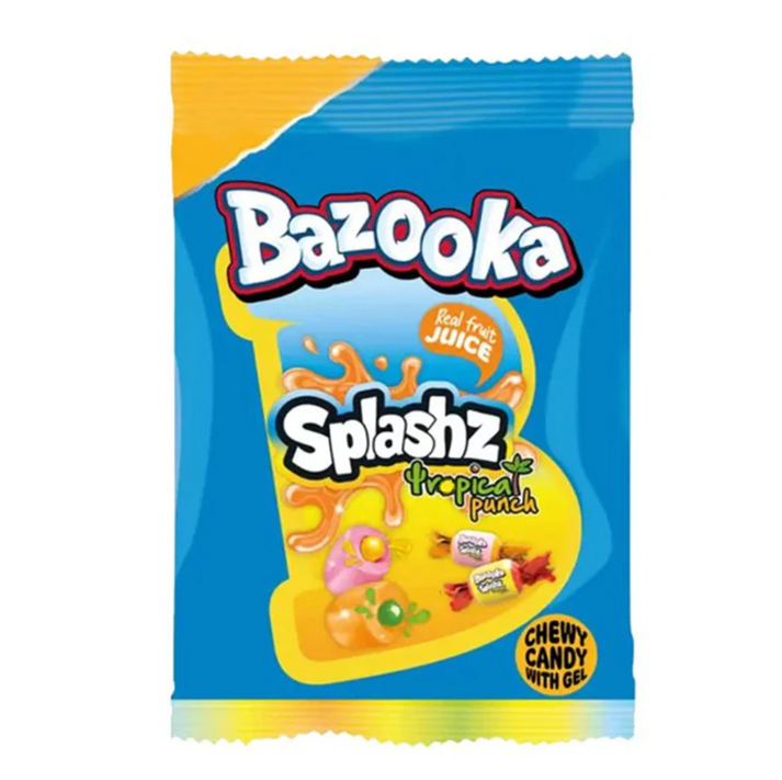 Bazooka Splashz Tropical Punch Chewy Candy