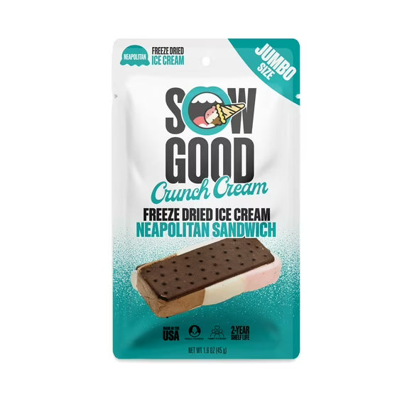 Snow good crunch cream freeze dried ice cream Neapolitan sandwich