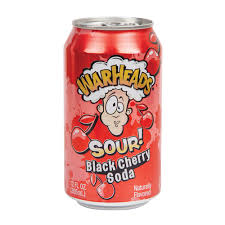 WARHEADS SODA CAN - BLACK CHERRY