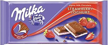 MILKA BAR IN DISPLAY - STRAWBERRY YOGURT MILK