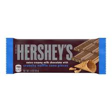 HERSHEY EXTRA CREAMY MILK CHOC W CRUNCHY WAFFLE CONE PIECES