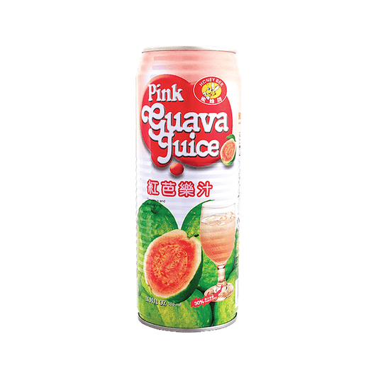 Honey Bee Pink Guava Juice — can