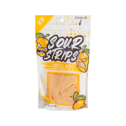 Sour Strips Tropical Mango flavored candy