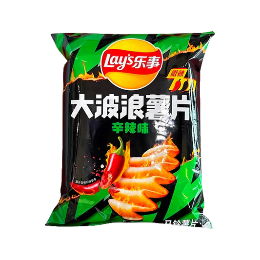 Lay's Wavy Pure Spicy potato chips,