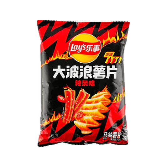 Lay's Wavy Pure Spicy Potato Chips — bag