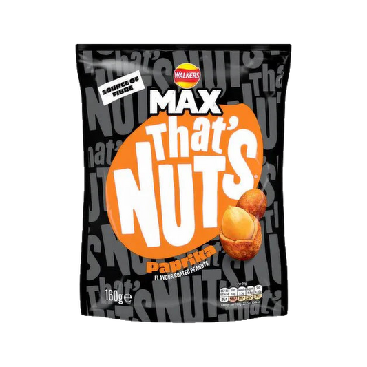THAT’S NUTS WALKERS MAX PAPRIKA SHARING COATED PEANUTS 160G — bag