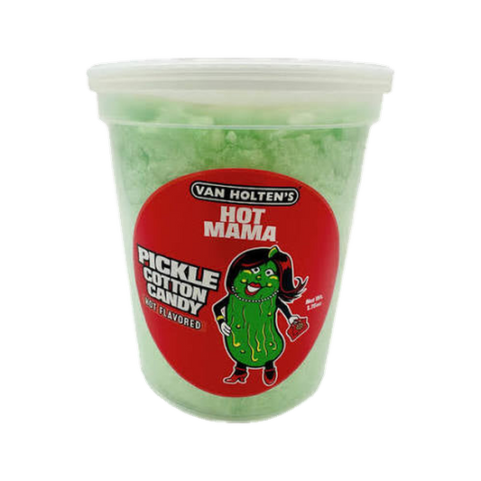 Van Holten’s Hot Mama Pickle Cotton Candy — cup