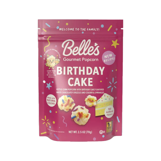 Belles Gourmet Popcorn Birthday Cake — bag