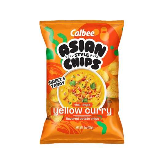 Calbee Asian Style Chips Thai Yellow Curry 6oz — bag