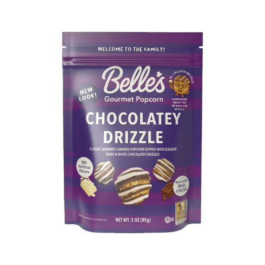 Belle’s Gourmet Popcorn Chocolatey Drizzle — bag