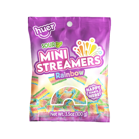 Huer Sour Rainbow Mini Streamers gummy candy