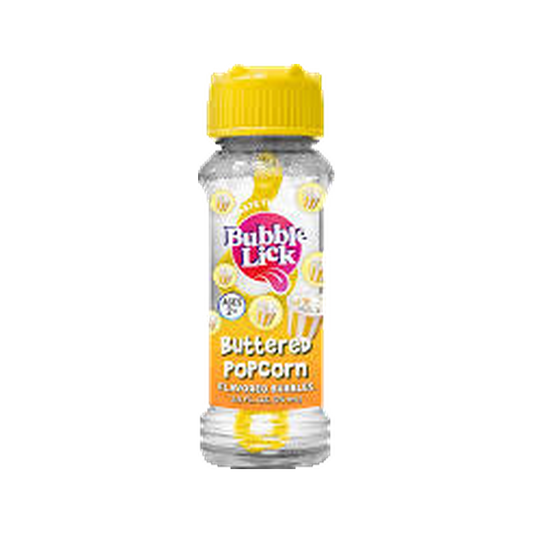 BUBBLE LICK FLAVORED BUBBLES - BUTTERED POPCORN — bottle