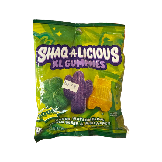 SHAQ-A-LICIOUS SOUR GUMMIES PEG BAG G (PNAPPL,MIX BERRY PUNCH) — gummy