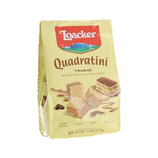 Loacker Quadratini Tiramisu' Wafer, 220g/7.76oz — cookies