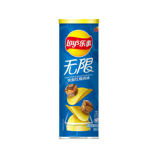 Lays Stax Finger Licking Braised Pork — can