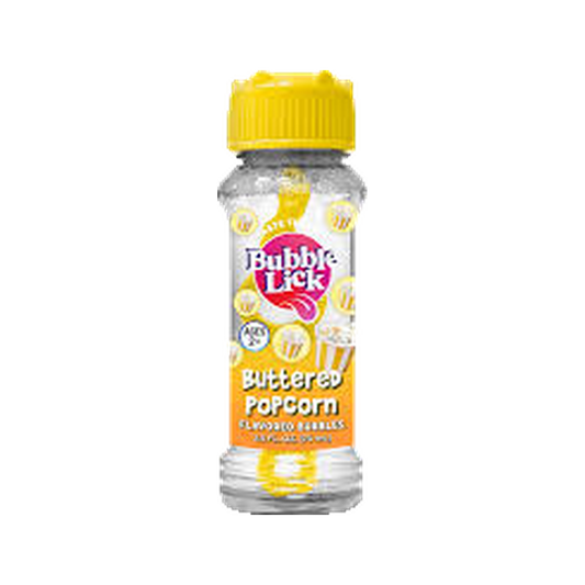 BUBBLE LICK FLAVORED BUBBLES - BUTTERED POPCORN — bottle