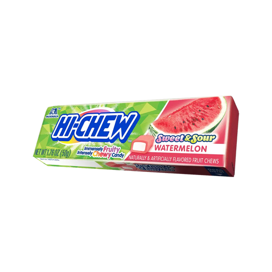 HI-CHEW STICK CHEWY FRUIT CANDY - WATERMELON — box