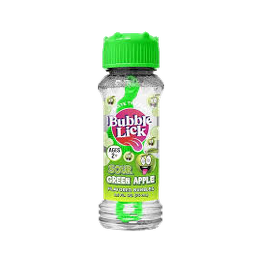 BUBBLE LICK FLAVORED BUBBLES - SOUR GREEN APPLE — bottle
