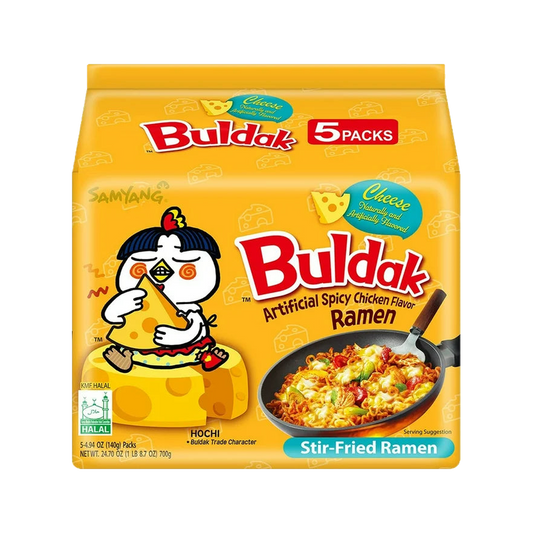 Korean Buldak Noodles stir fries Hot chicken flavour with cheese
