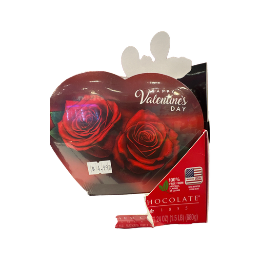 Valentine hearts with assorted chocolates — box