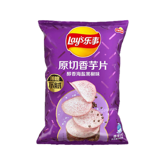 Lays taro chips sea salt and black pepper — bag
