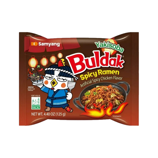 Buldak Yakisoba Spicy Ramen, Artificial Spicy Chicken Flavor