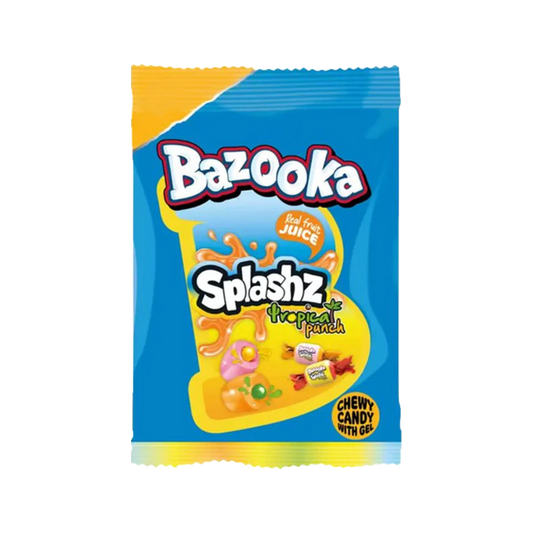 Bazooka Splashz Tropical Punch Chewy Candy — packet