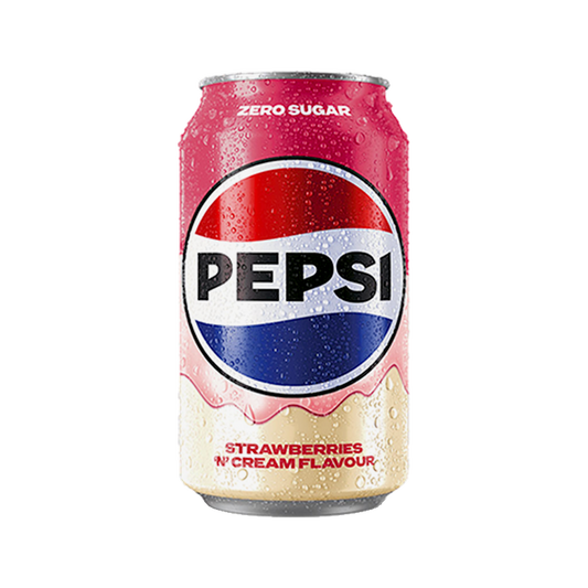 Pepsi Strawberries 'N' Cream Zero Sugar flavored soft drink — can