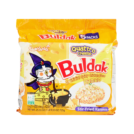5 Pack Quattro Cheese Samyang Buldak Spicy Chicken Flavor Ramen