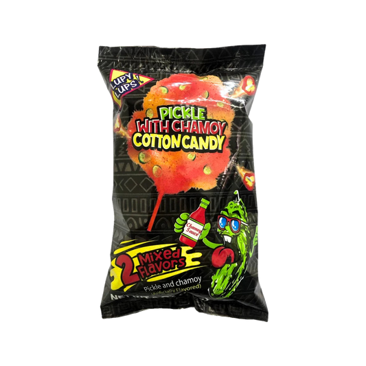 Lupy Lups! Pickle With Chamoy Cotton Candy