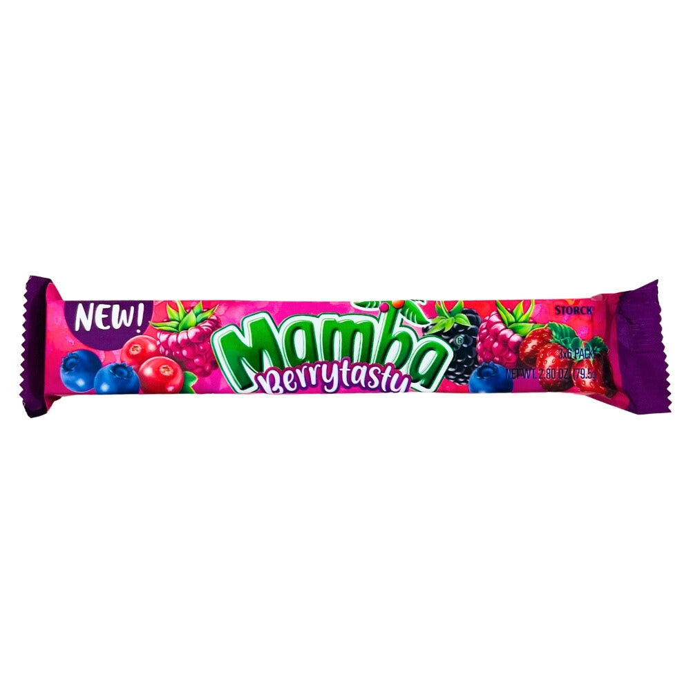 MAMBA FRUIT CHEWS STICK PACK IN DISPLAY BERRYTASTY