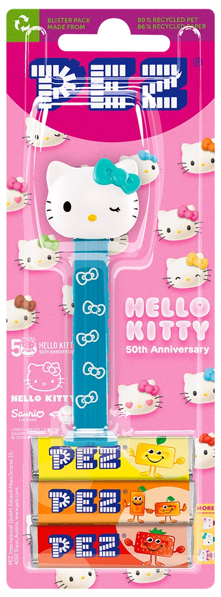 PEZ MINI DISPENSER CLIPS - HELLO KITTY (2DISP/6CNDYROLLS)