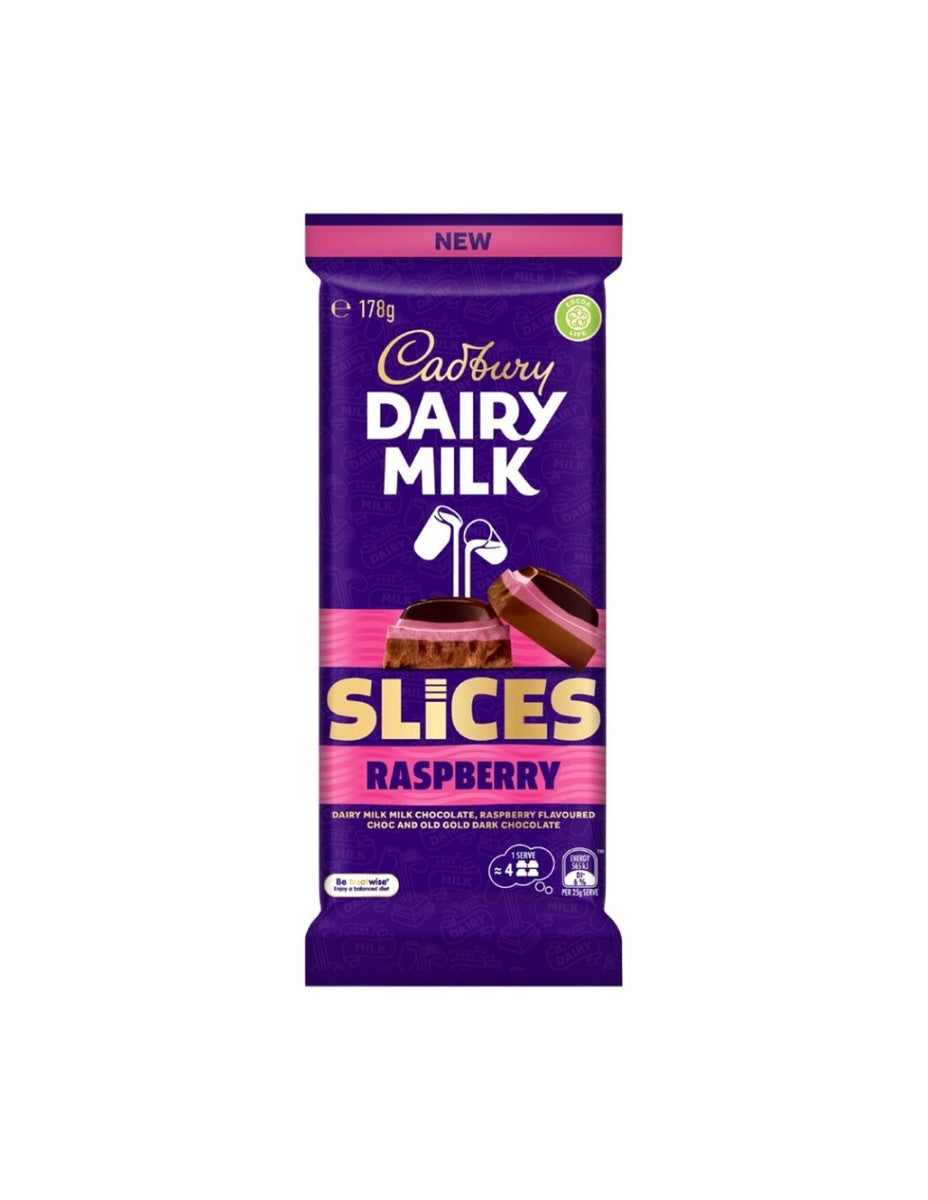 Cadbury dairy milk slices raspberry