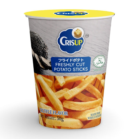 Crisup Fresh-Cut Potato Sticks in Curry Flavor.